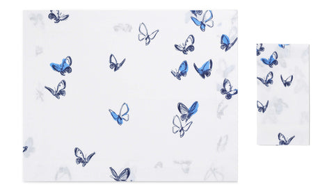 Green Butterflies Napkin & Placemat in Cotton