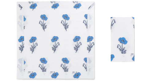 Blue Butterflies Napkin & Placemat in Linen