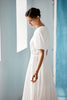 Danielle Fichera White Violette Dress in White Cotton and Linen