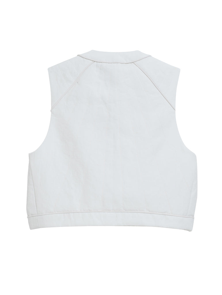 The back of the Ella Vest made in White