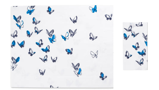 Teal Butterflies Napkin & Placemat in Cotton