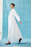 Model wearing Danielle Fichera Luisa Coat Dress in White