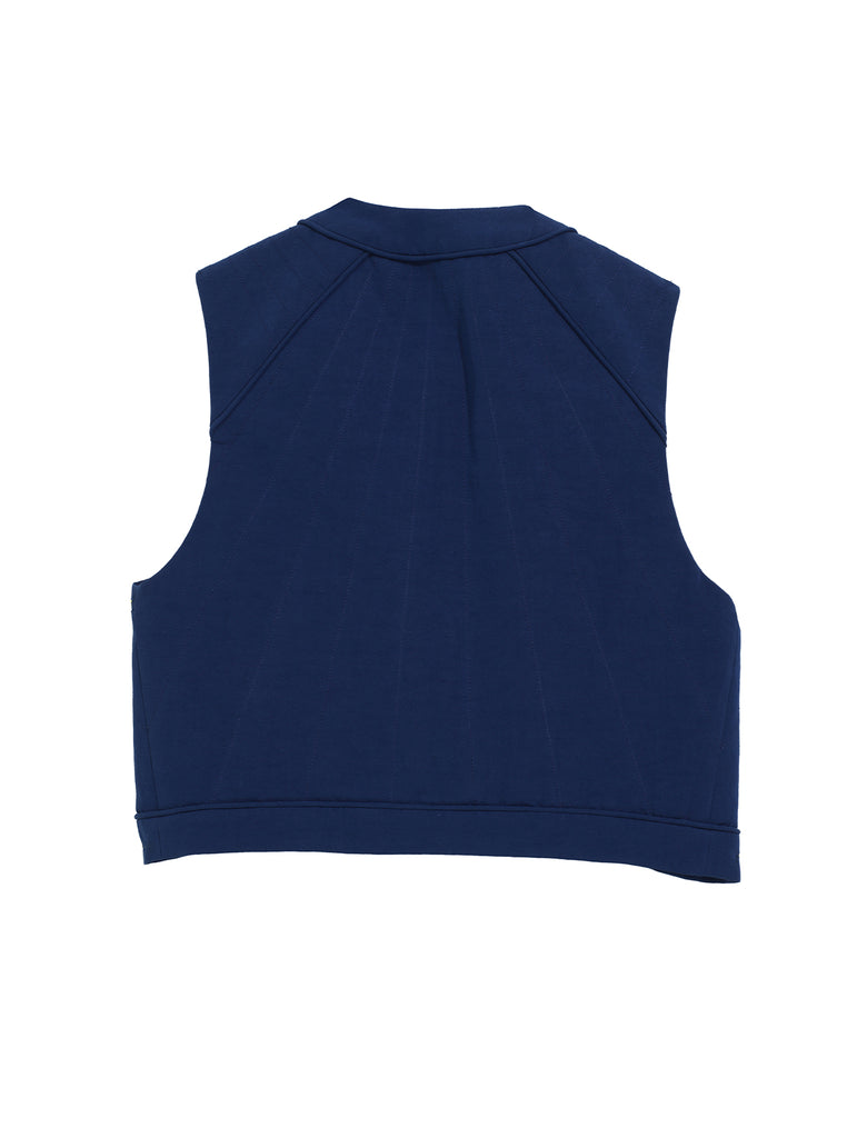 The back of the Ella Vest in the midnight color. 